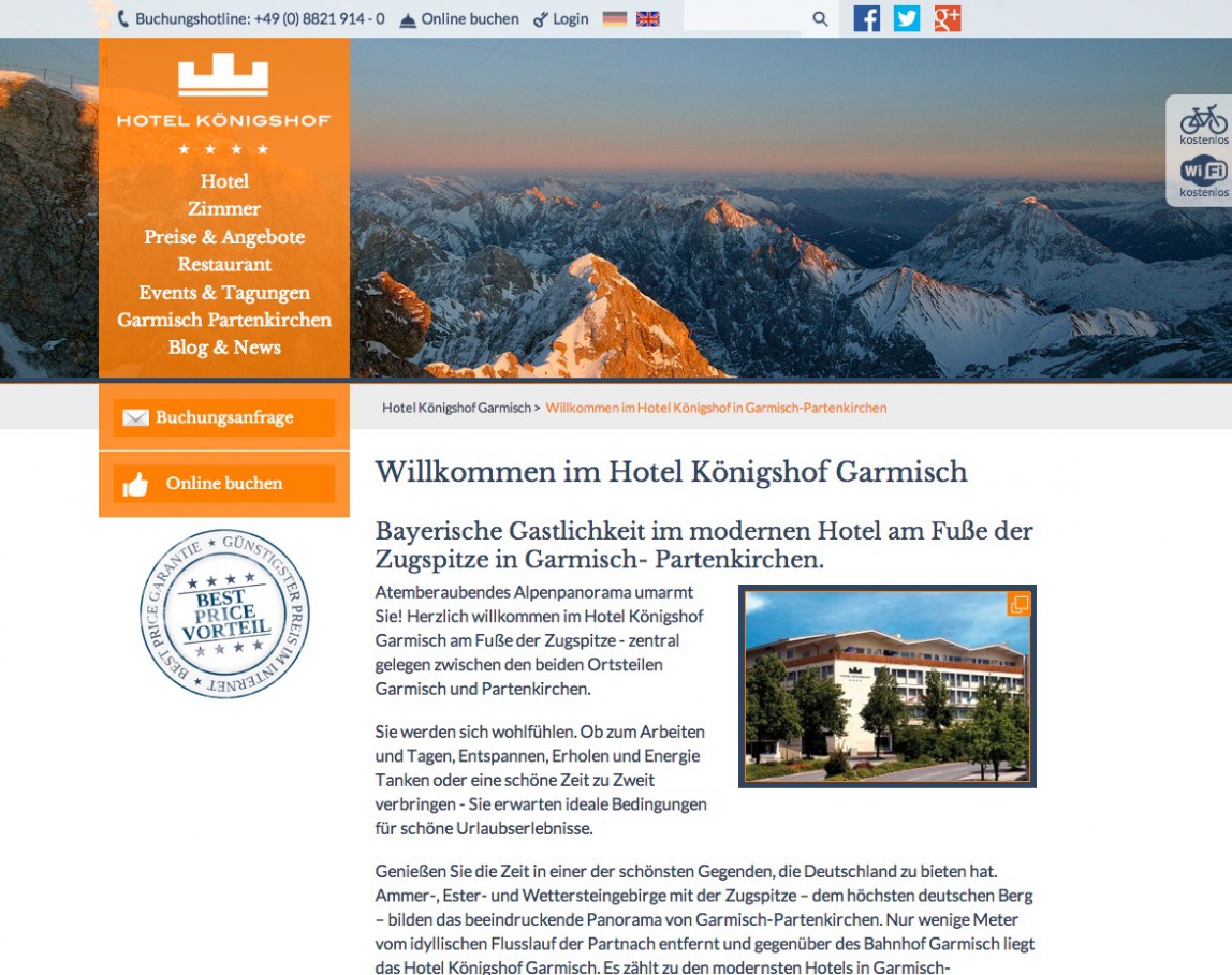 Webprojekt, Content Marketing, Content Strategie Hotel